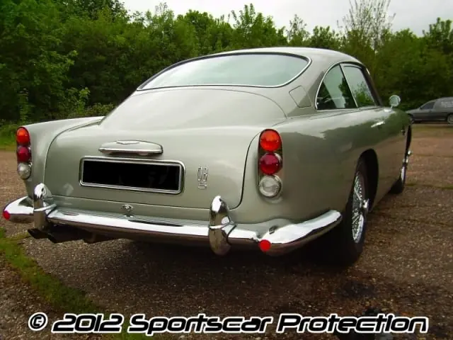 Silver Aston Martin DB5 after paint correction and ceramic coating