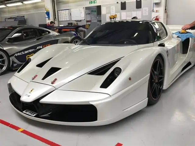 Silver Ferrari FXX after paint correction and ceramic coating