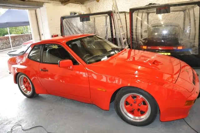 Red Porsche 924 Carrera GT after paint correction