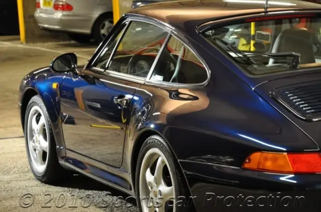 Dark blue Porsche 993 C4S after paint correction